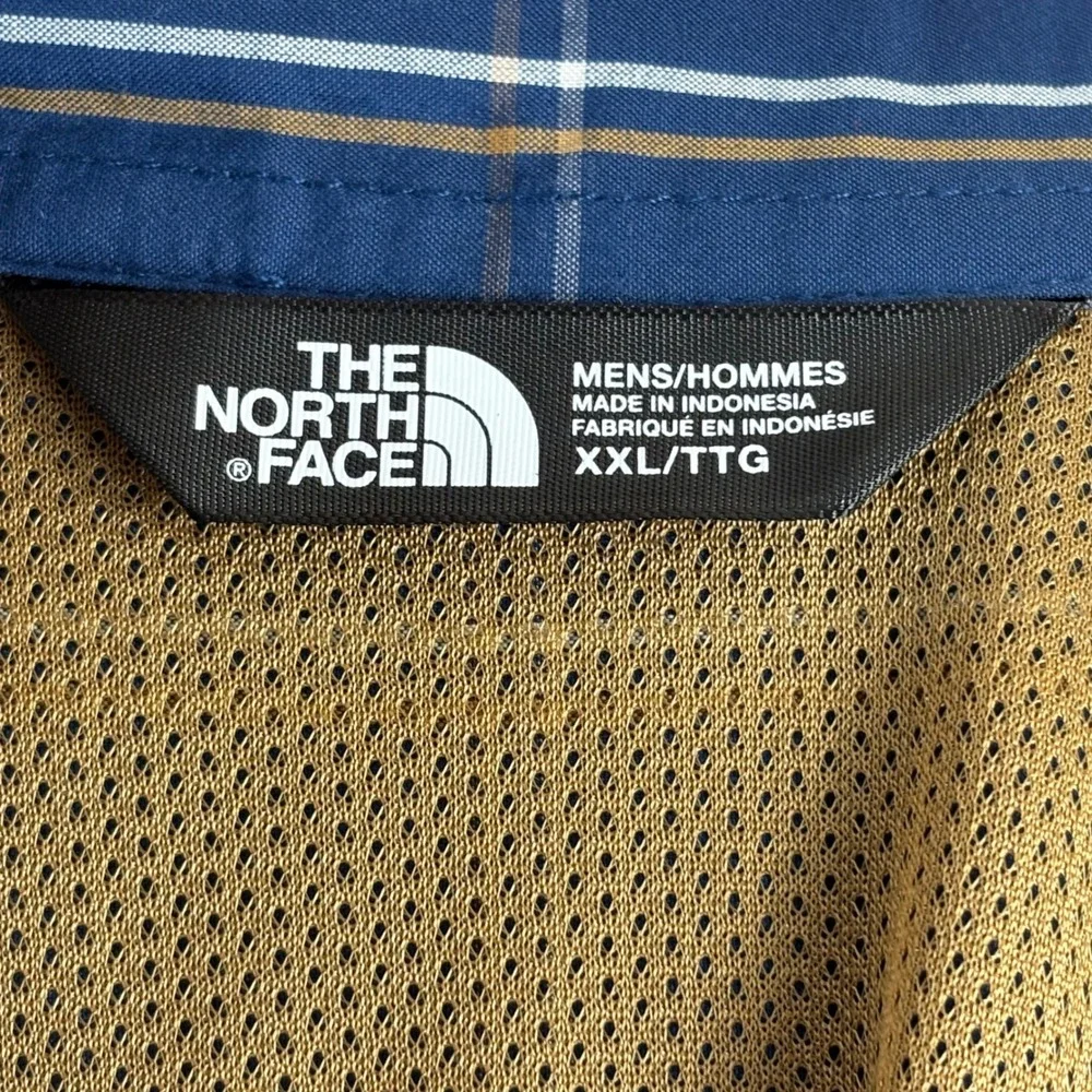 The North Face Mens XXL Shirt Blue Plaid Button Down‎ Long Sleeve Outdoor